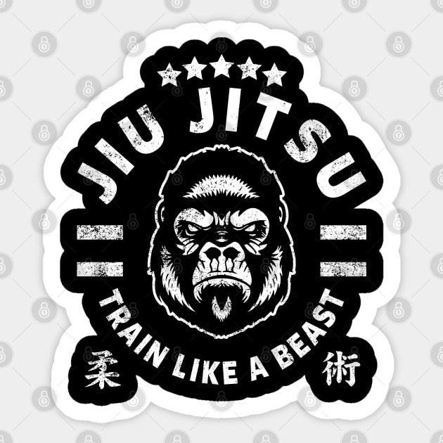 JIU JITSU - TRAIN LIKE A BEAST Sticker by Tshirt Samurai